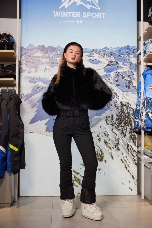 Гірськолижний комбінезон GSNOW чорна шубка 238802 фото
